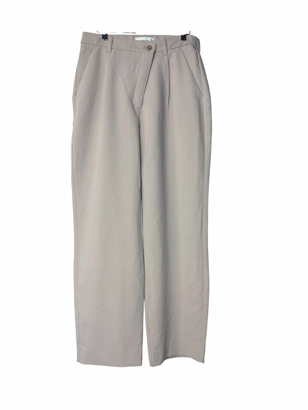 Abercrombie & Fitch Womens Beige High Rise Pleated Wide Leg Trousers Size 10 - Picture 2 of 9